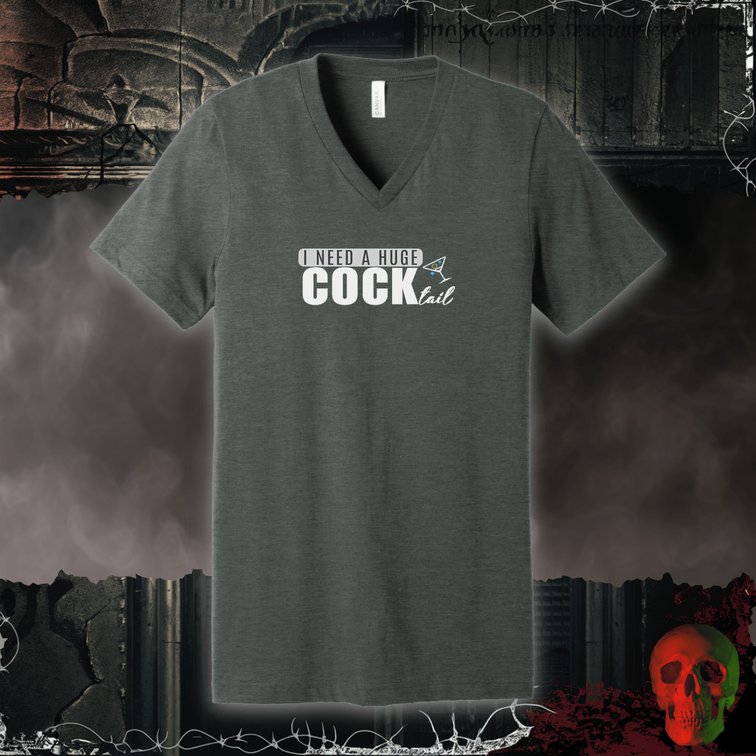V-neck S / Deep Heather Huge Cock-Tail V-Neck Tee
