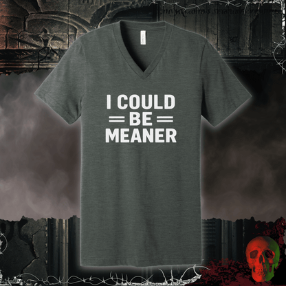 V-neck S / Deep Heather I Could Be Meaner V-Neck Tee