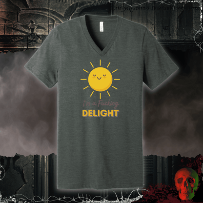 V-neck S / Deep Heather Real Delight V-Neck Tee