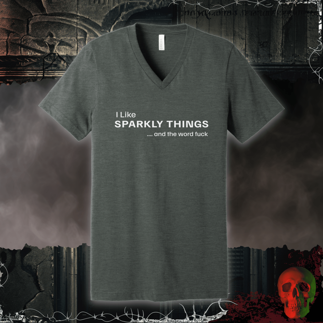 V-neck S / Deep Heather Sparkly Things V-Neck Tee