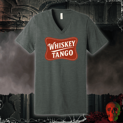 V-neck S / Deep Heather Whiskey Tango V-Neck Tee