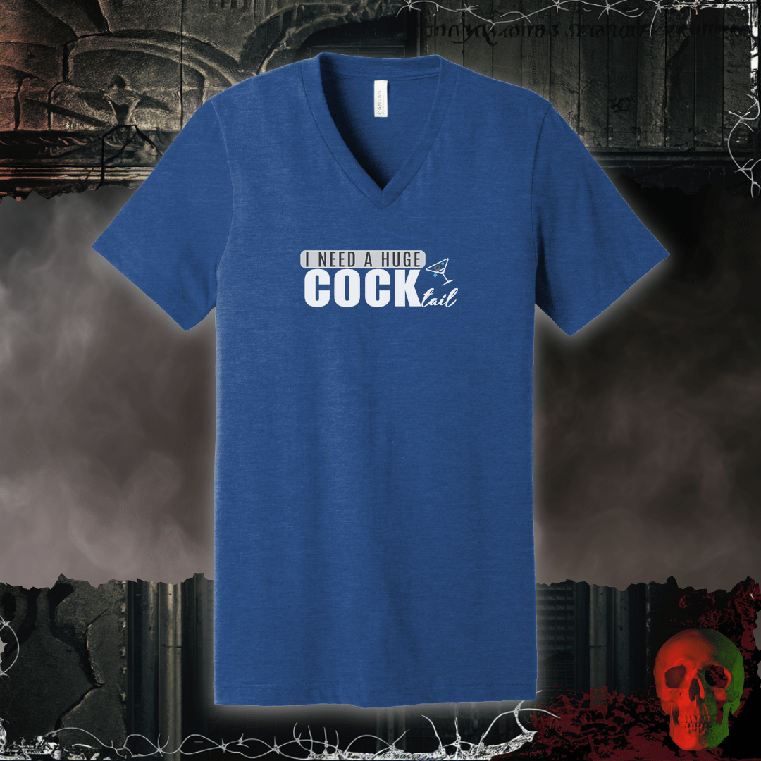 V-neck S / Heather True Royal Huge Cock-Tail V-Neck Tee