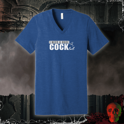 V-neck S / Heather True Royal Huge Cock-Tail V-Neck Tee