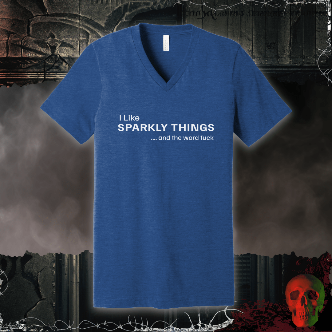 V-neck S / Heather True Royal Sparkly Things V-Neck Tee