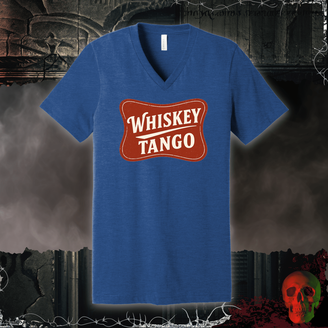 V-neck S / Heather True Royal Whiskey Tango V-Neck Tee