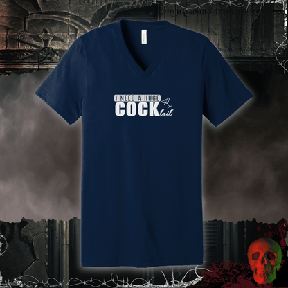 V-neck S / Navy Huge Cock-Tail V-Neck Tee
