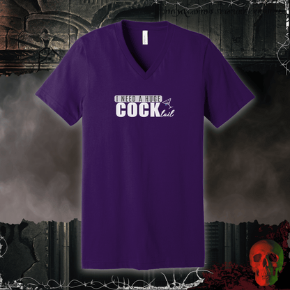 V-neck S / Team Purple Huge Cock-Tail V-Neck Tee