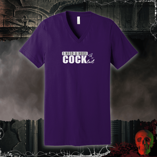 V-neck S / Team Purple Huge Cock-Tail V-Neck Tee