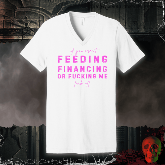 V-neck S / White Feed, Fund, F*ck V-Neck Tee