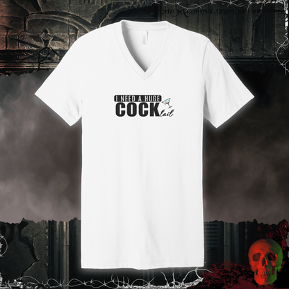 V-neck S / White Huge Cock-Tail V-Neck Tee