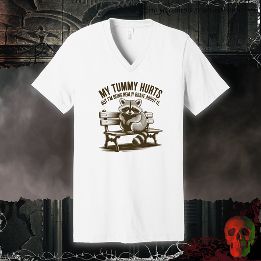 V-neck S / White My Tummy Hurts V-Neck Tee