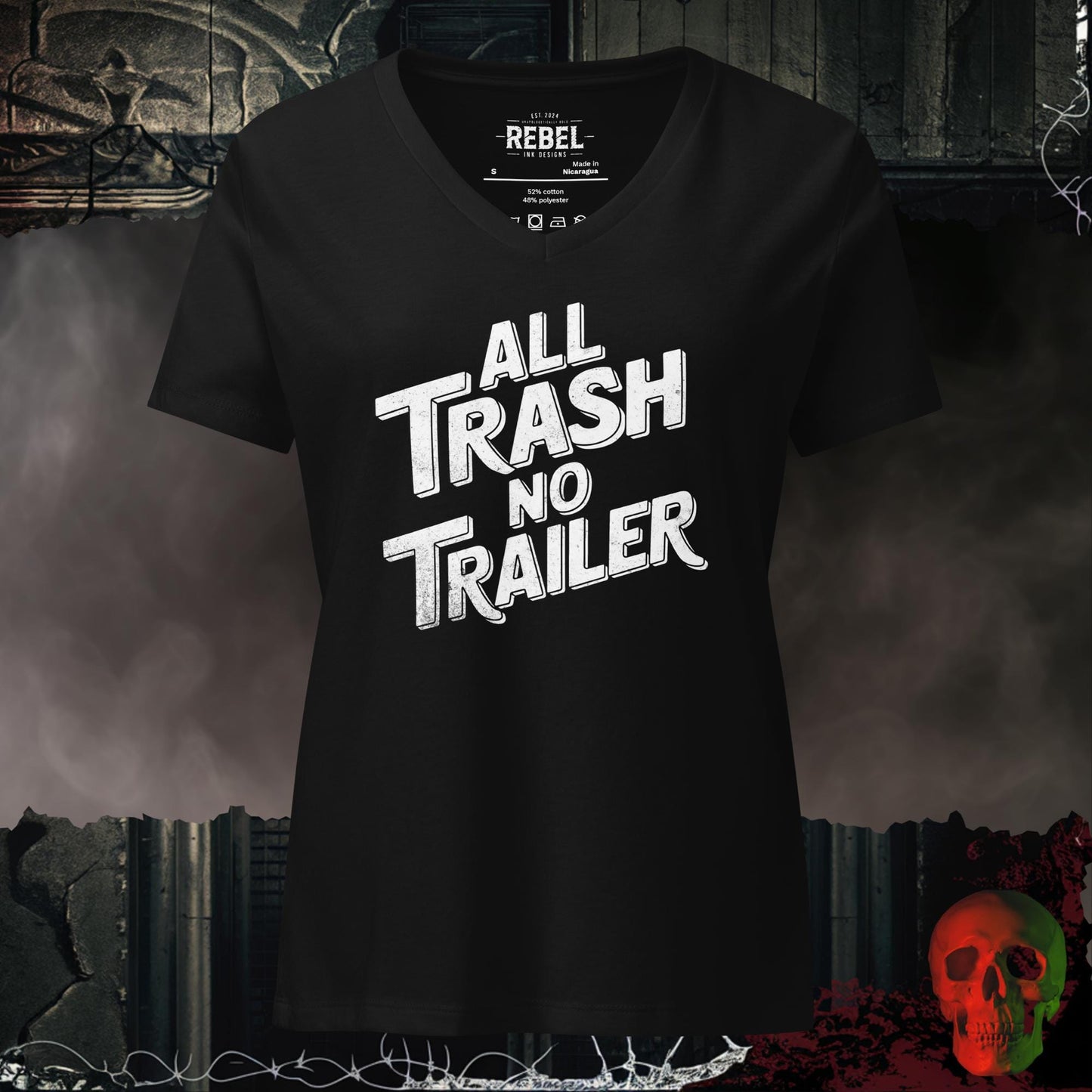 V-Neck Solid Black Blend / S All Trash No Trailer Relaxed V-Neck