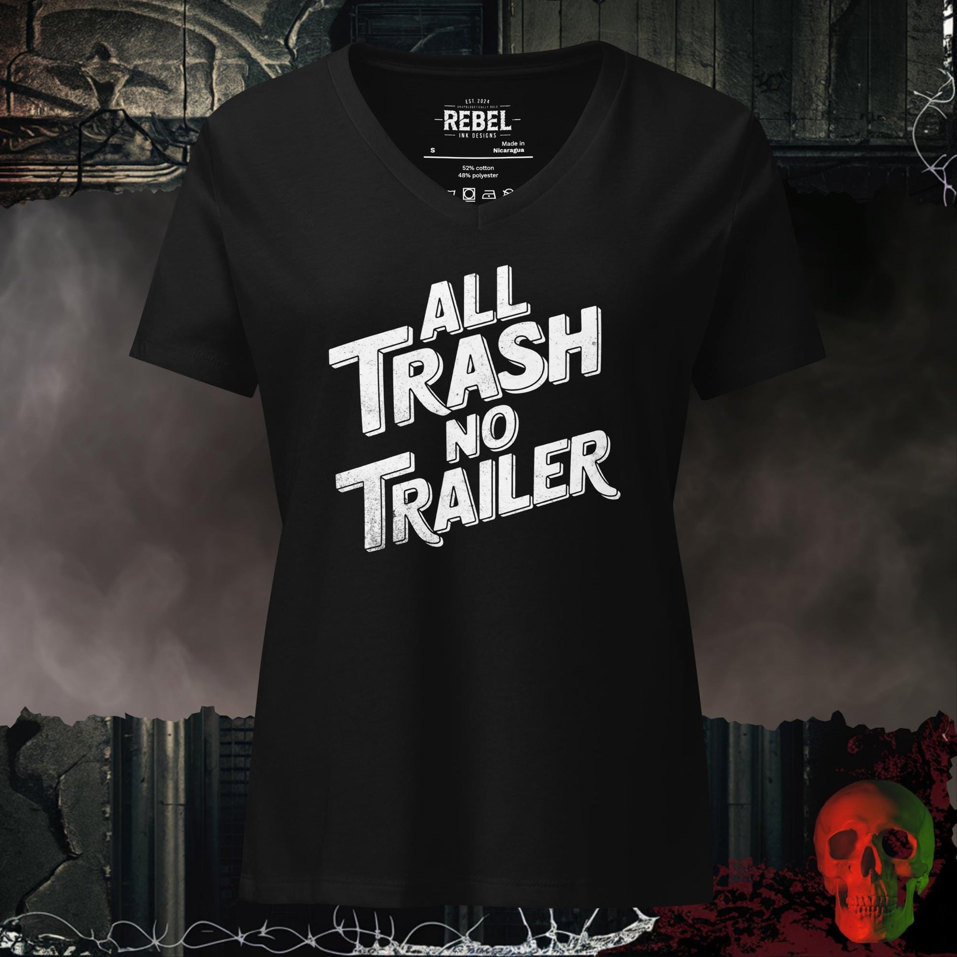 V-Neck Solid Black Blend / S All Trash No Trailer Relaxed V-Neck