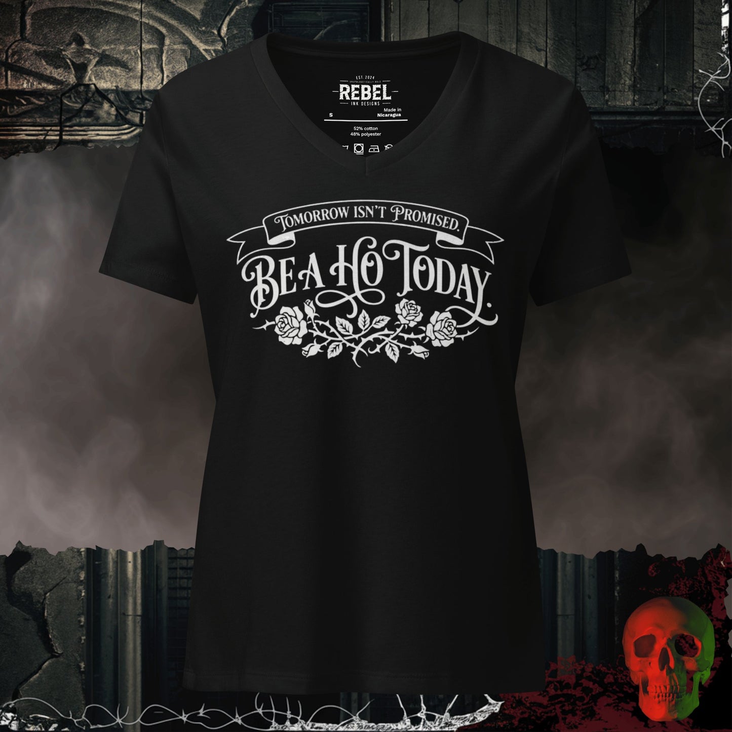 V-Neck Solid Black Blend / S Be a Ho Today Relaxed V-Neck