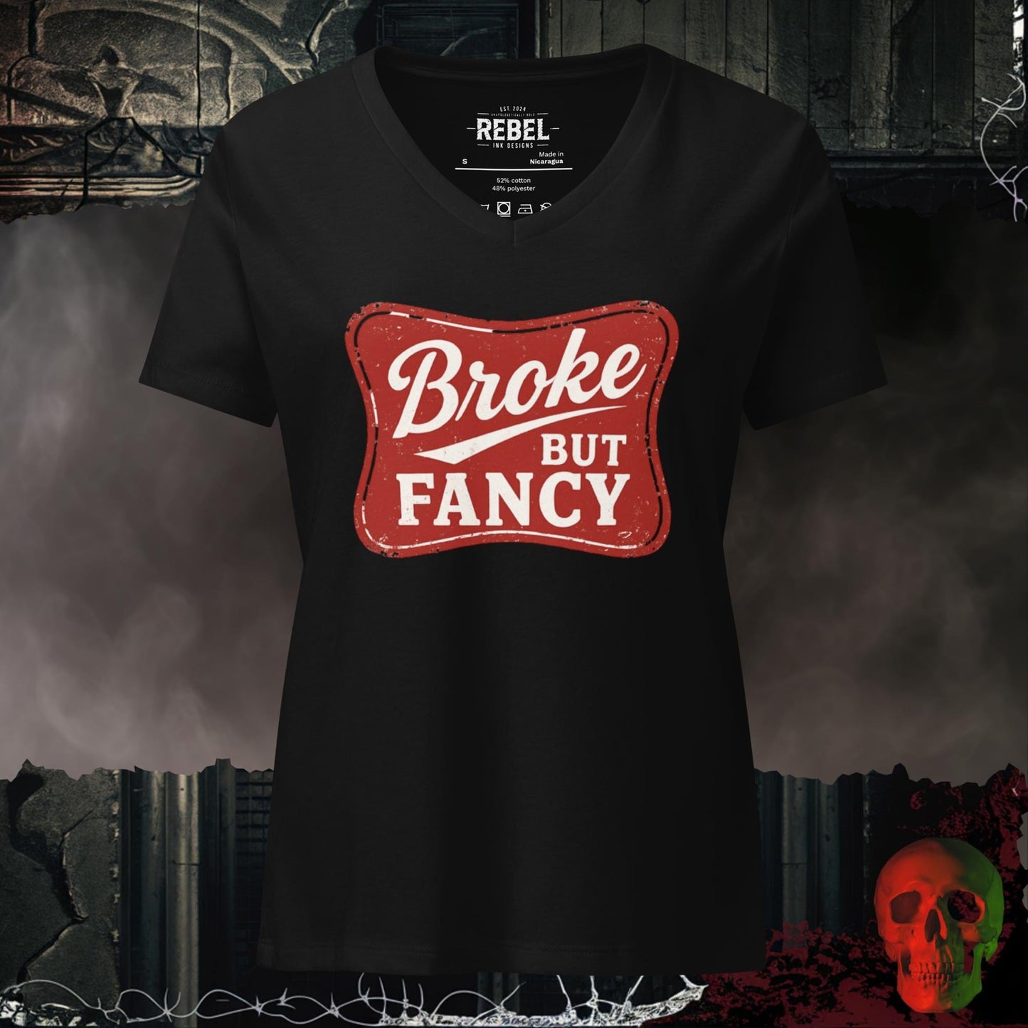 V-Neck Solid Black Blend / S Broke But Fancy Relaxed V-Neck