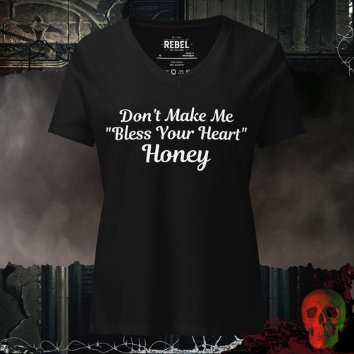 V-Neck Solid Black Blend / S Don't Make Me Bless Your Heart Relaxed V-Neck