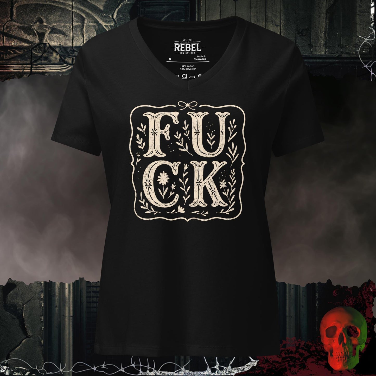 V-Neck Solid Black Blend / S F**k Relaxed V-Neck