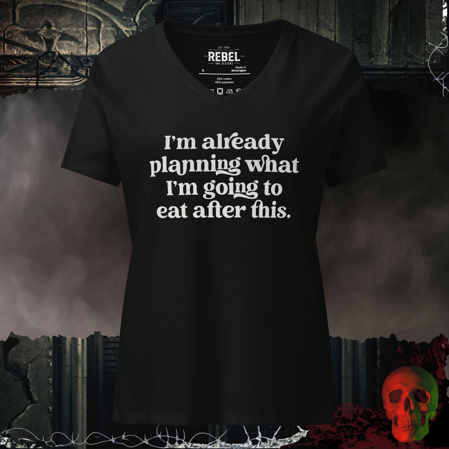 V-Neck Solid Black Blend / S Food Noise Activated Relaxed V-Neck