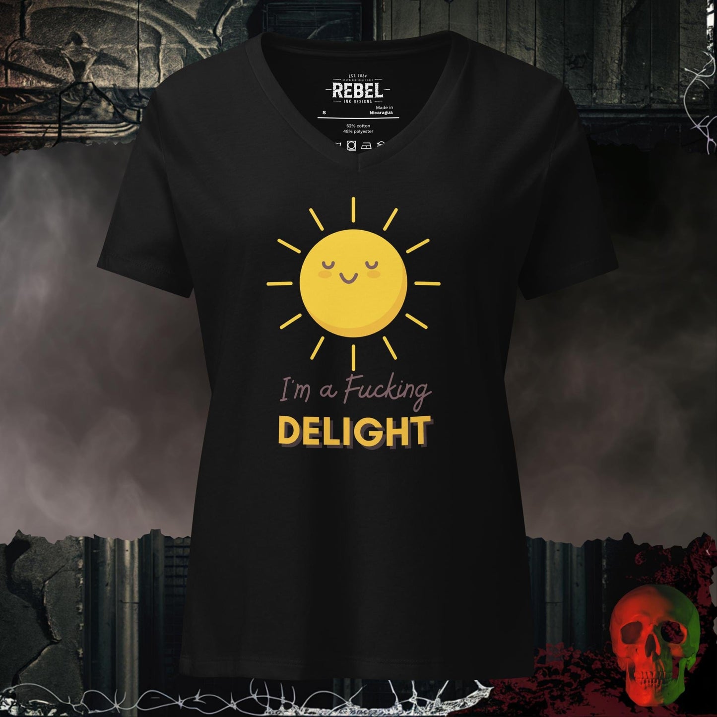 V-Neck Solid Black Blend / S I'm a Real Delight Relaxed V-Neck