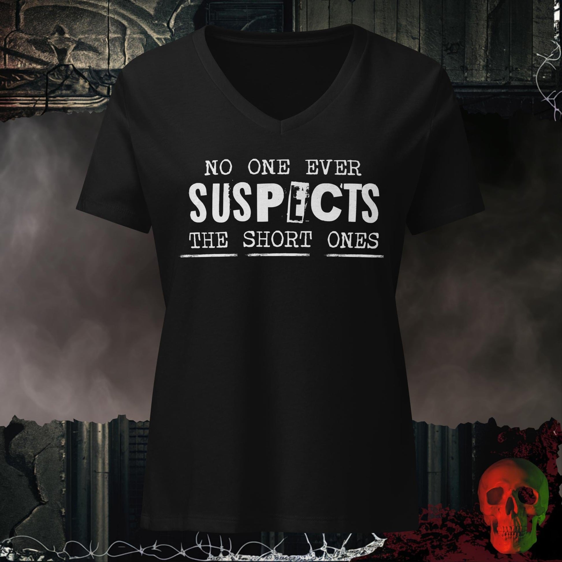 V-Neck Solid Black Blend / S No One Suspects Women's Relaxed V-Neck