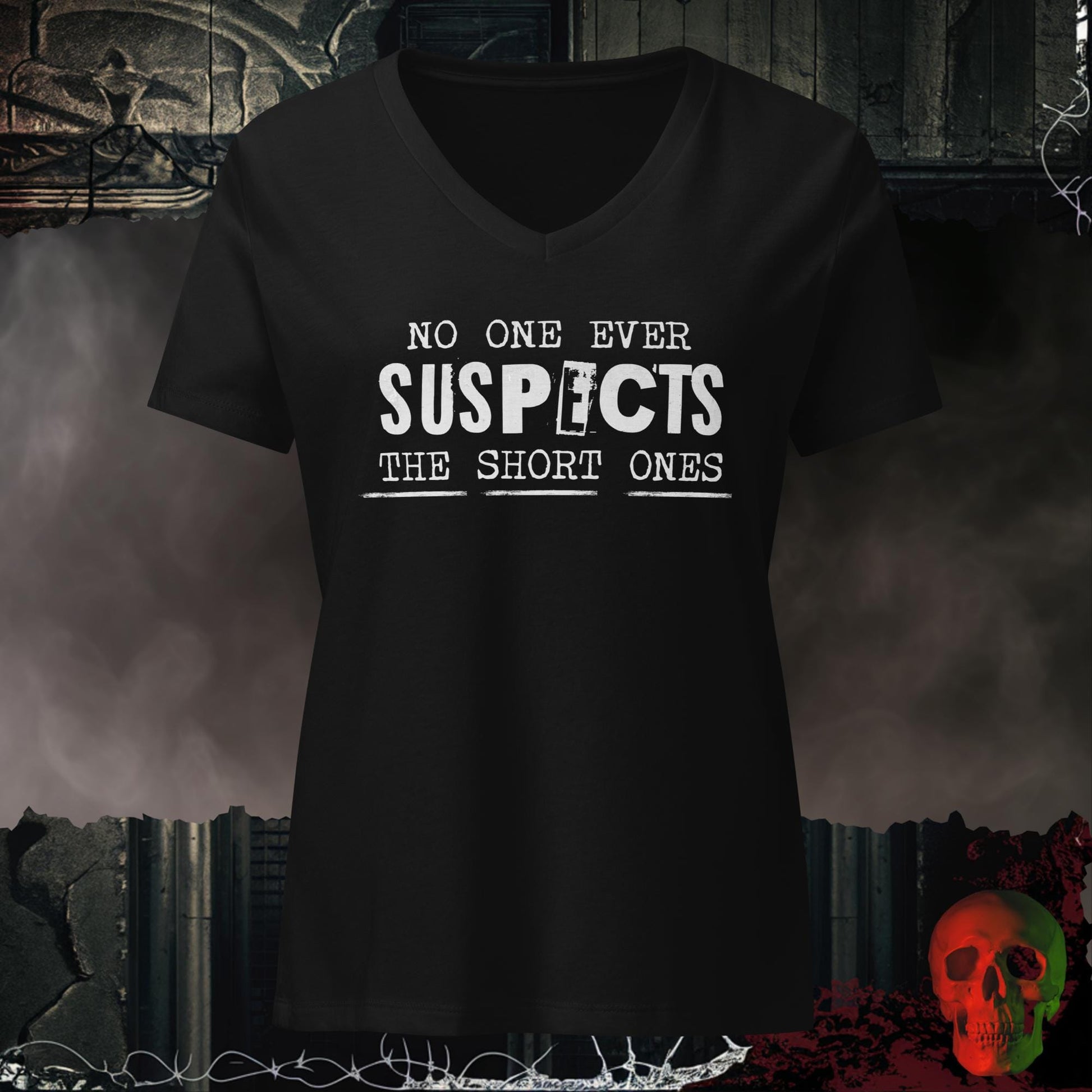 V-Neck Solid Black Blend / S No One Suspects Women's Relaxed V-Neck