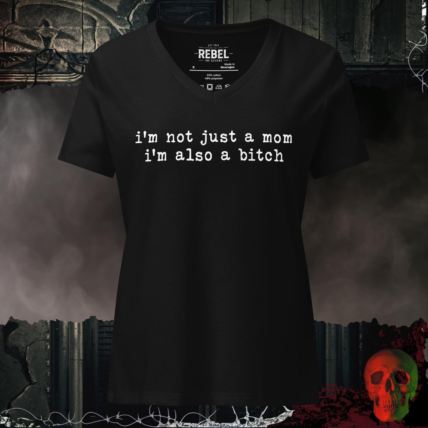 V-Neck Solid Black Blend / S Not Just a Mom Relaxed V-Neck