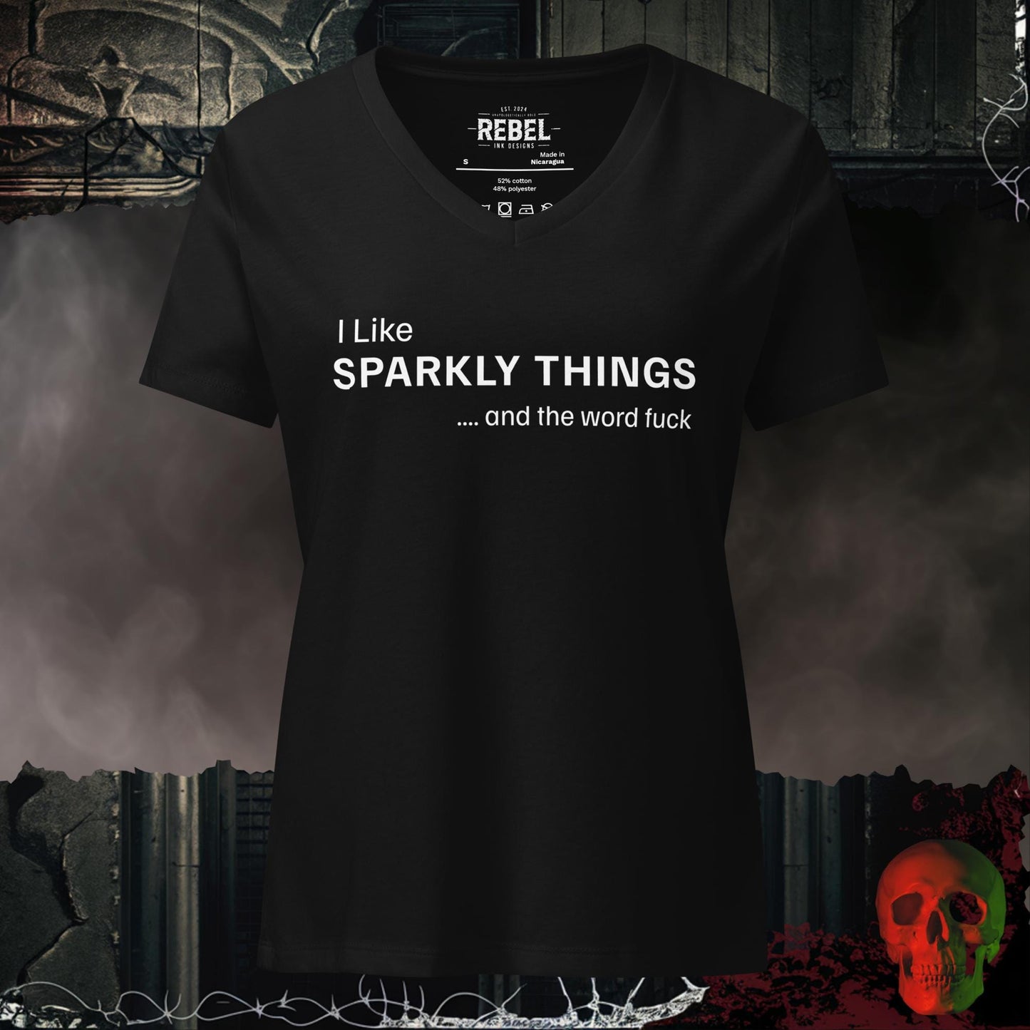 V-Neck Solid Black Blend / S Sparkly Things Relaxed V-Neck