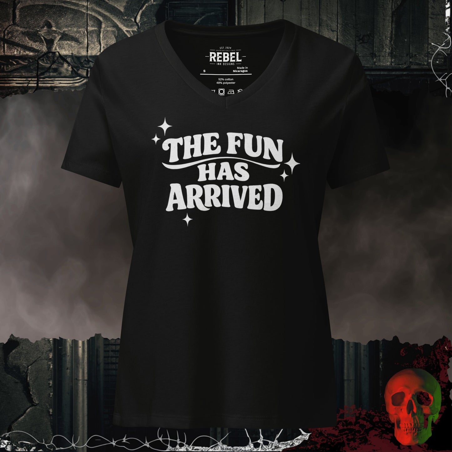 V-Neck Solid Black Blend / S The Fun Has Arrived Relaxed V-Neck