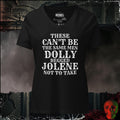 V-Neck Solid Black Blend / S These Can't Be the Same Men Dolly Begged Jolene Not to Take Women's V-Neck Tee | Rebel Ink Designs