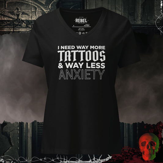 V-Neck Solid Black Blend / S Way More Tattoos Relaxed V-Neck