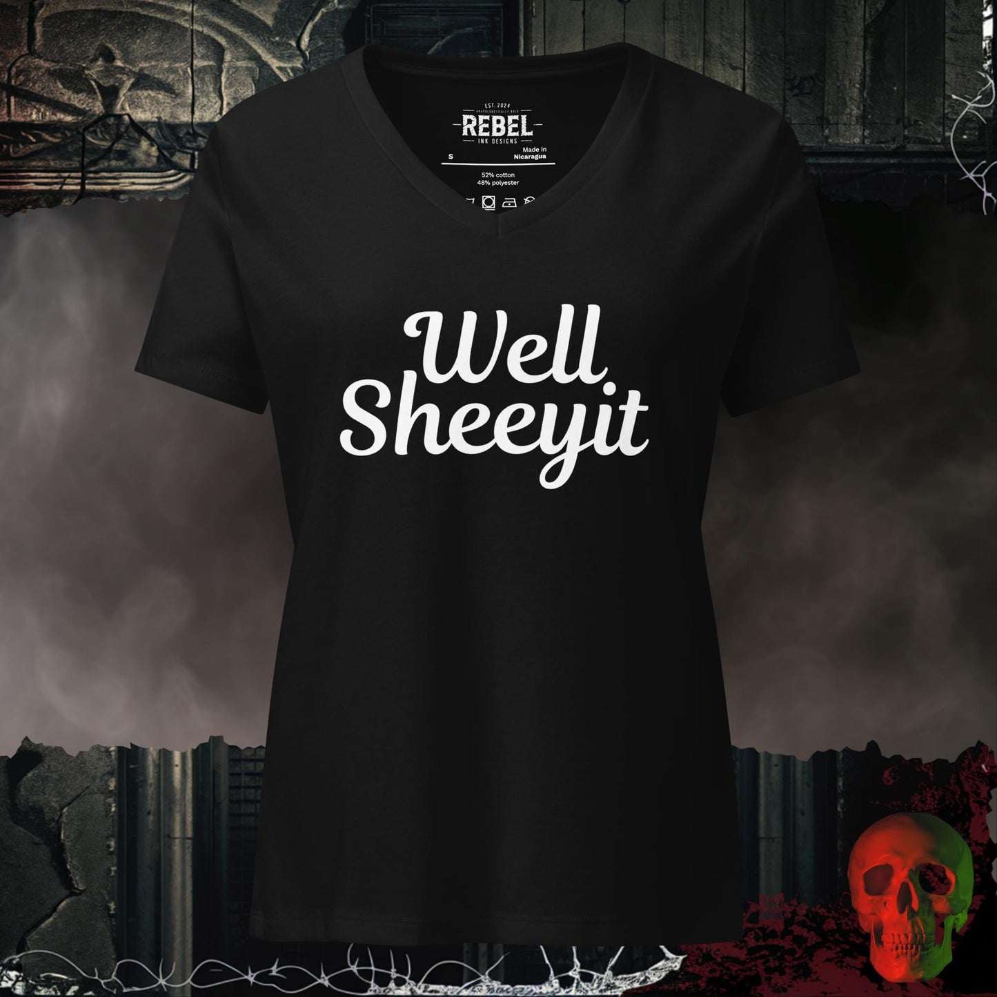 V-Neck Solid Black Blend / S Well Sheeyit Relaxed V-Neck