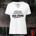 V-Neck Solid White Blend / S Maiden Name Slips Out Relaxed V-Neck