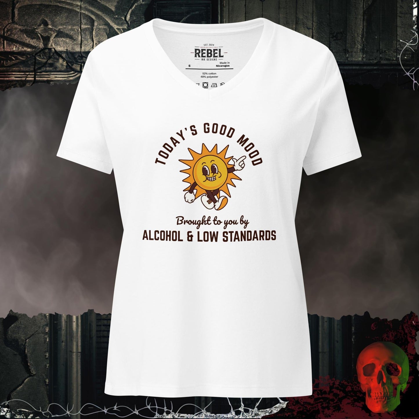 V-Neck Solid White Blend / S Today's Mood Relaxed V-Neck