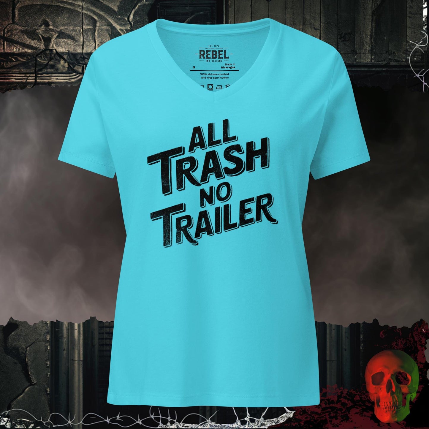 V-Neck Turquoise / S All Trash No Trailer Relaxed V-Neck