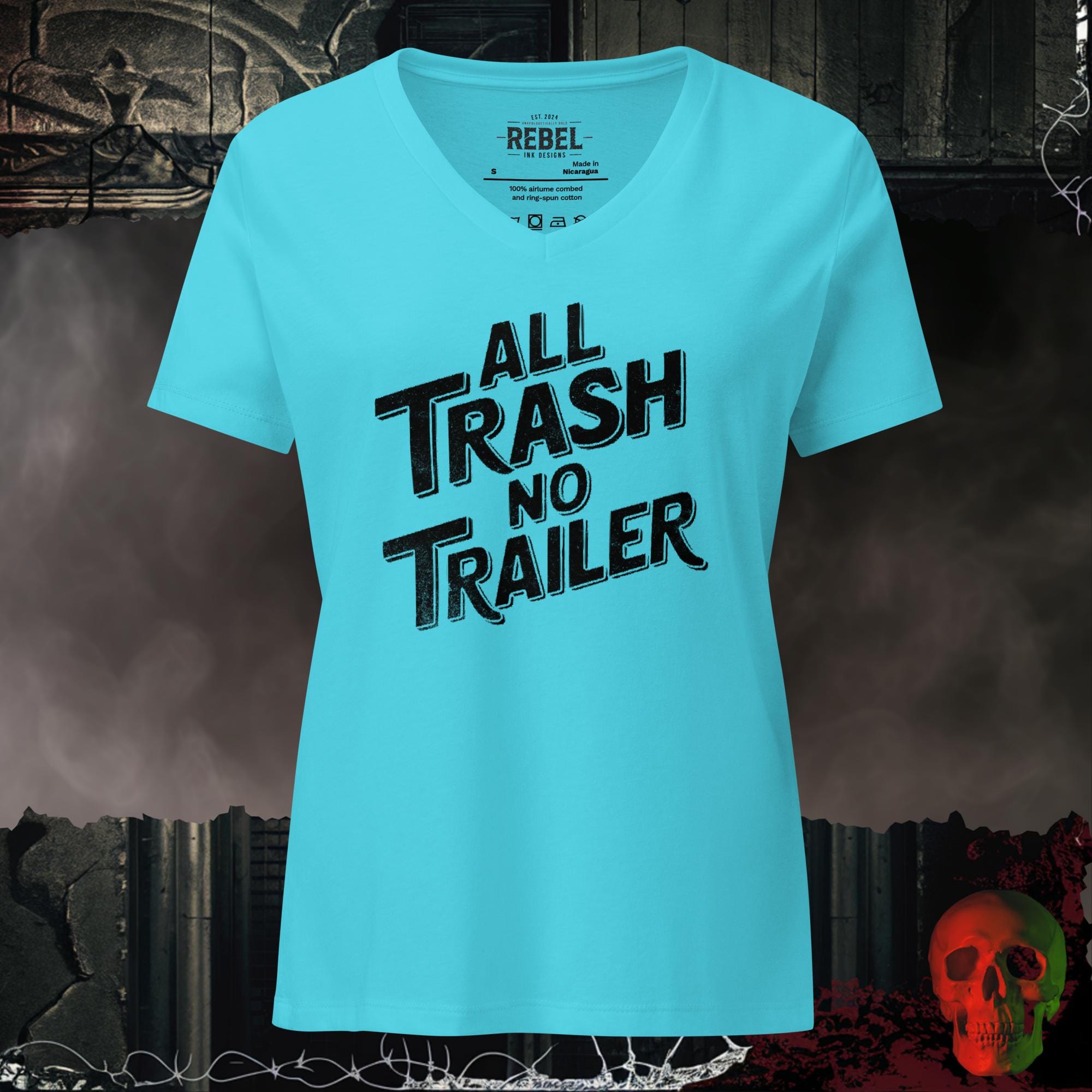 V-Neck Turquoise / S All Trash No Trailer Relaxed V-Neck