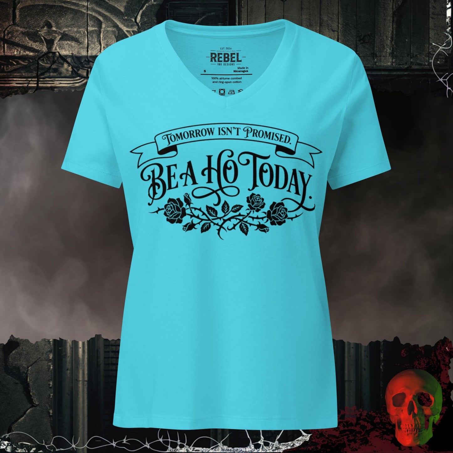 V-Neck Turquoise / S Be a Ho Today Relaxed V-Neck