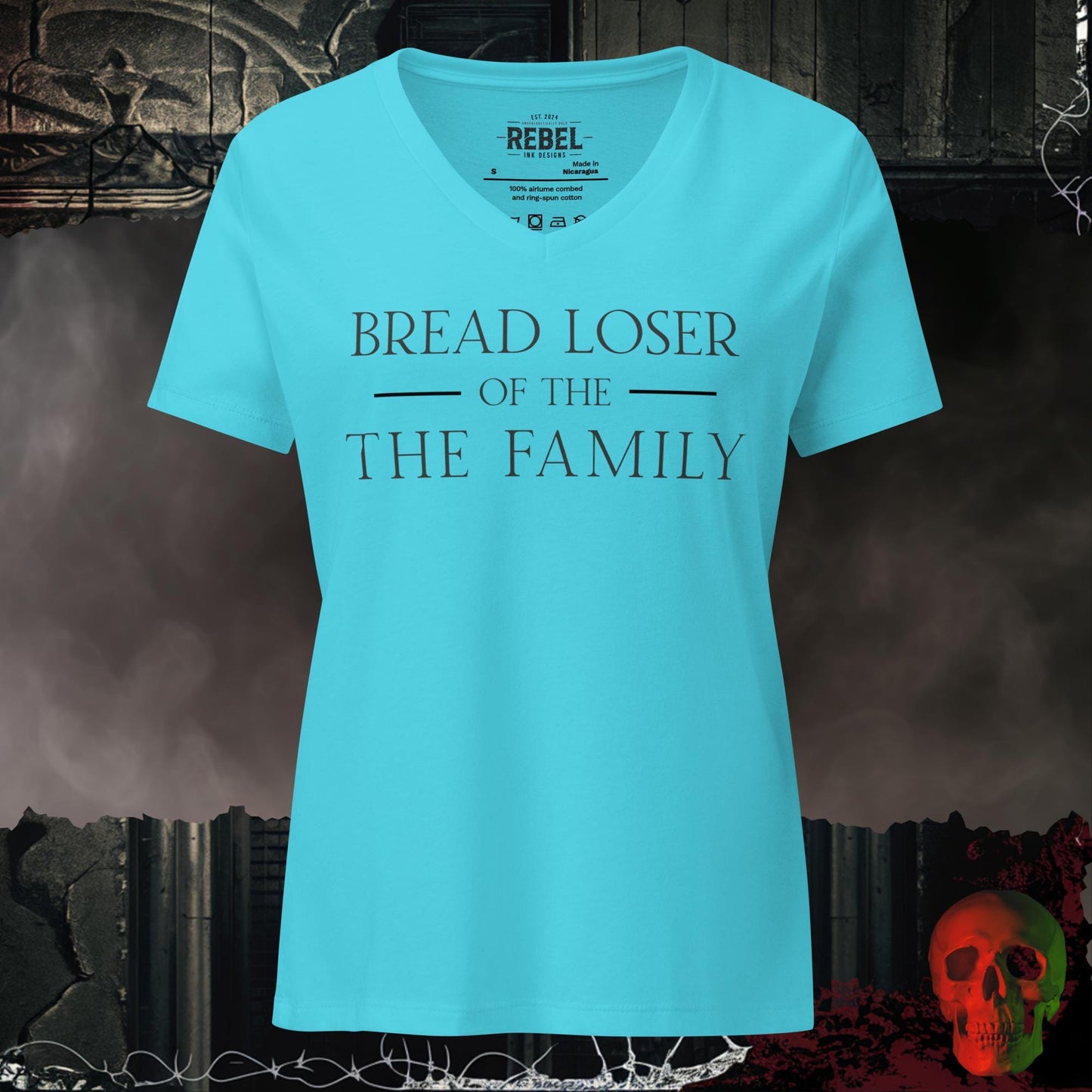 V-Neck Turquoise / S Bread Loser of the Family Relaxed V-Neck