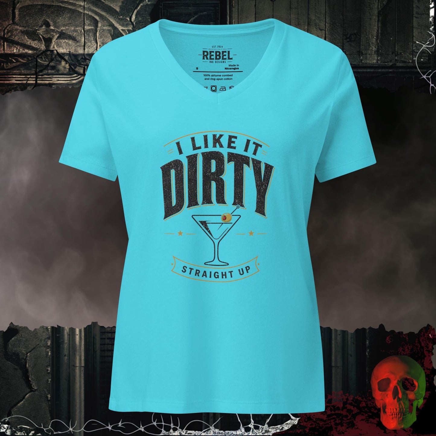 V-Neck Turquoise / S I Like it Dirty Relaxed V-Neck