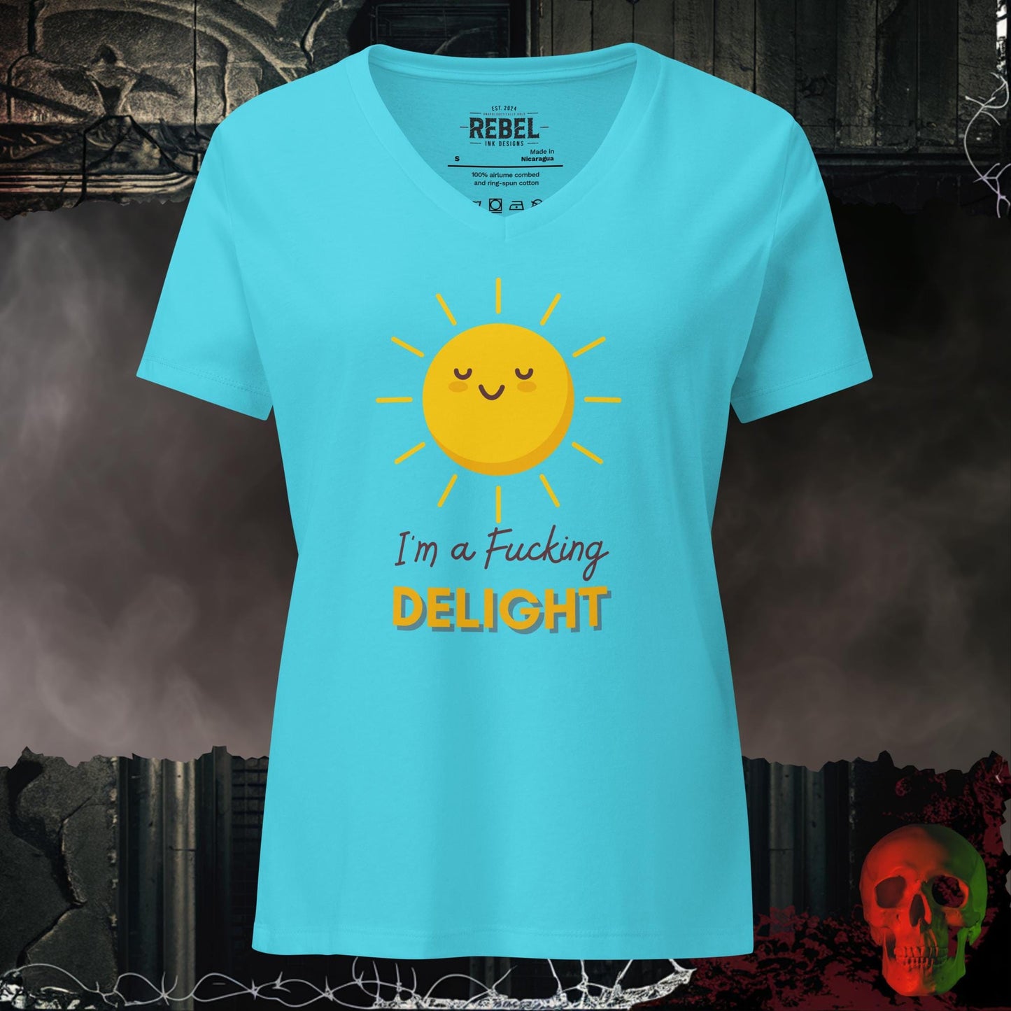 V-Neck Turquoise / S I'm a Real Delight Relaxed V-Neck