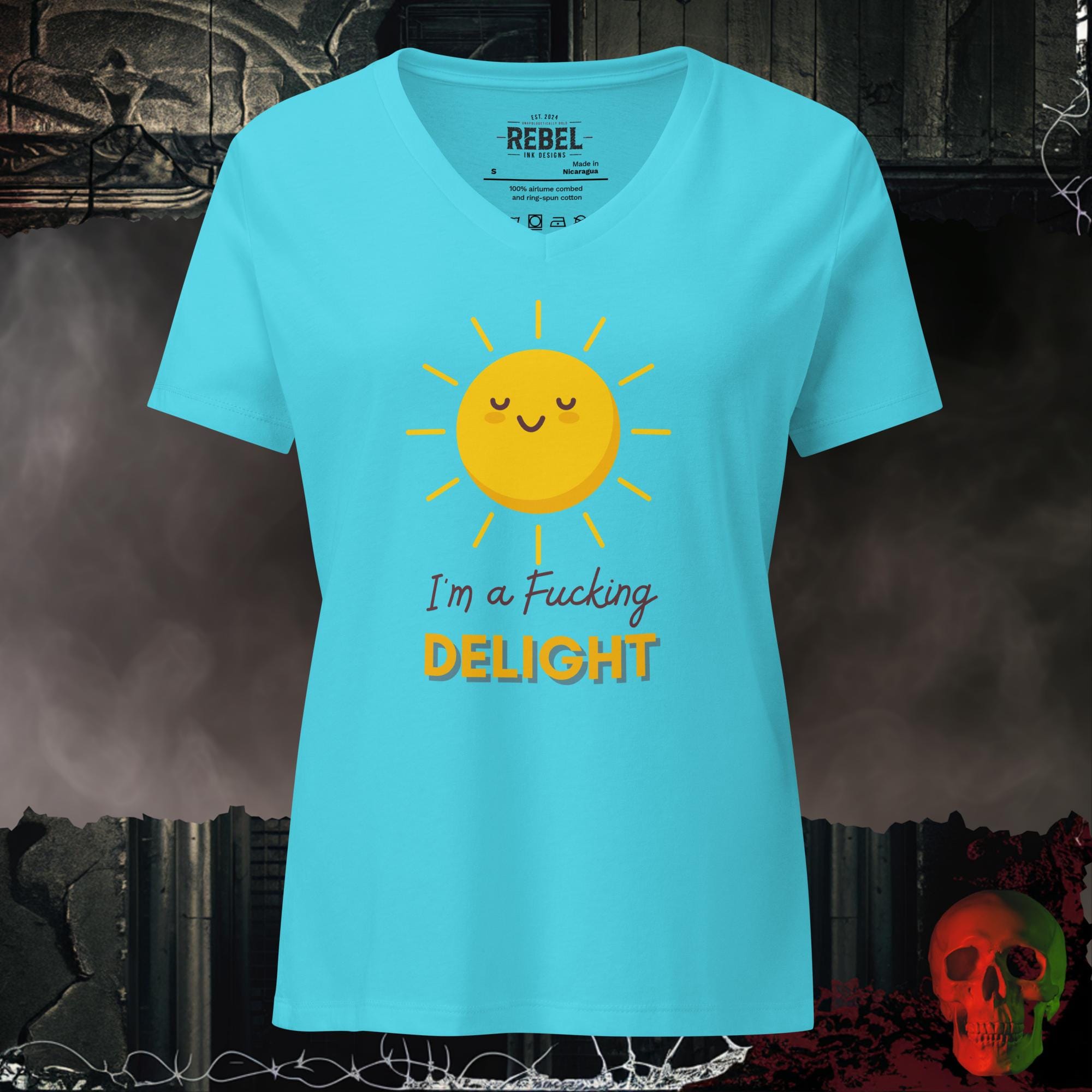 V-Neck Turquoise / S I'm a Real Delight Relaxed V-Neck