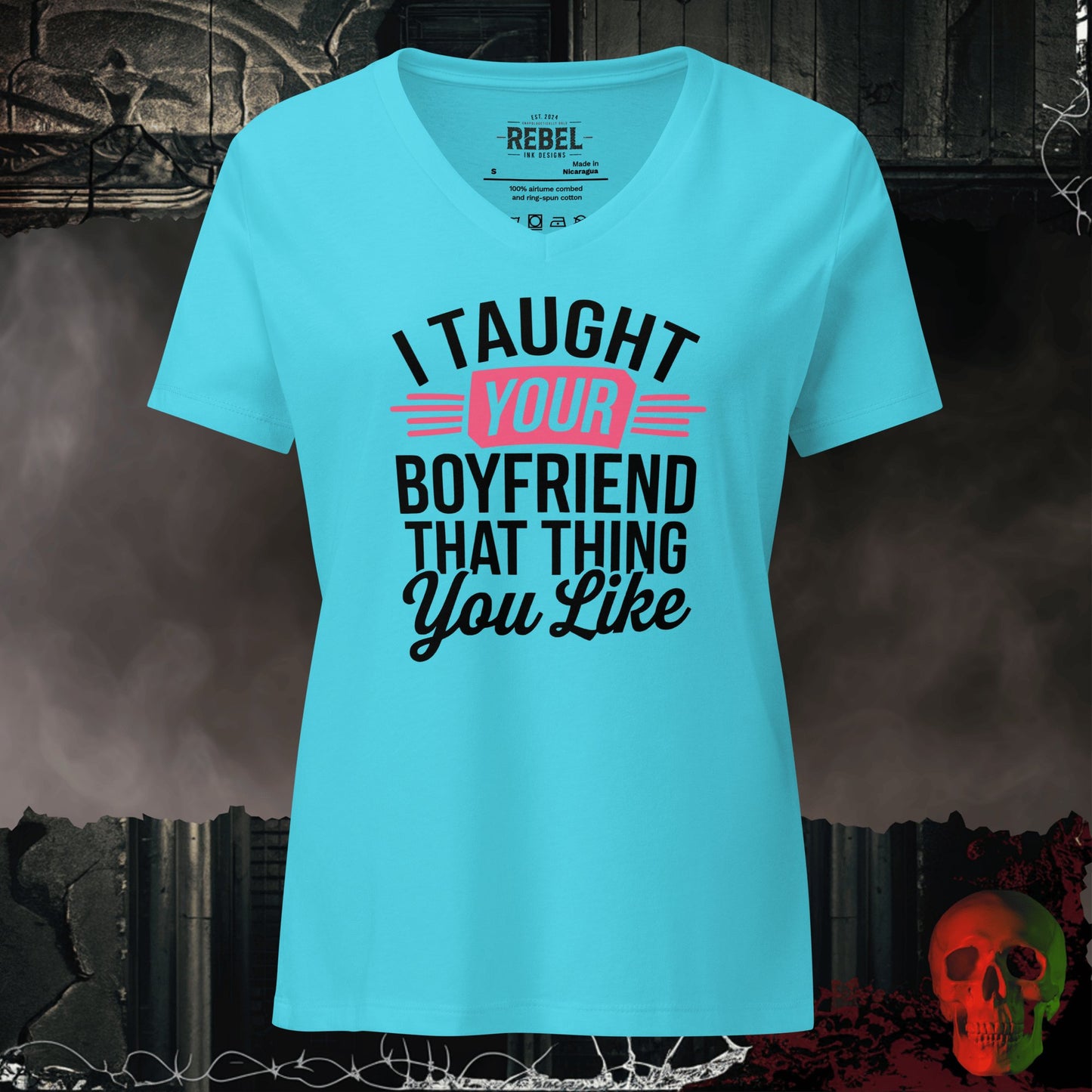 V-Neck Turquoise / S I Taught Your Boyfriend Relaxed V-Neck