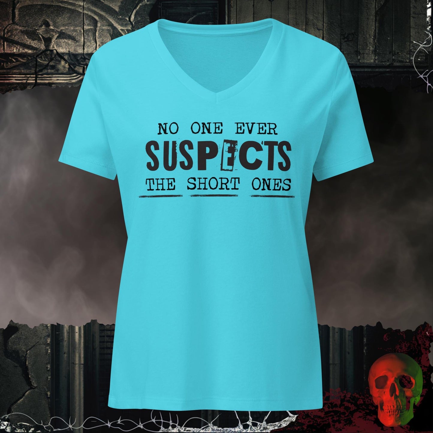 V-Neck Turquoise / S No One Suspects Women's Relaxed V-Neck