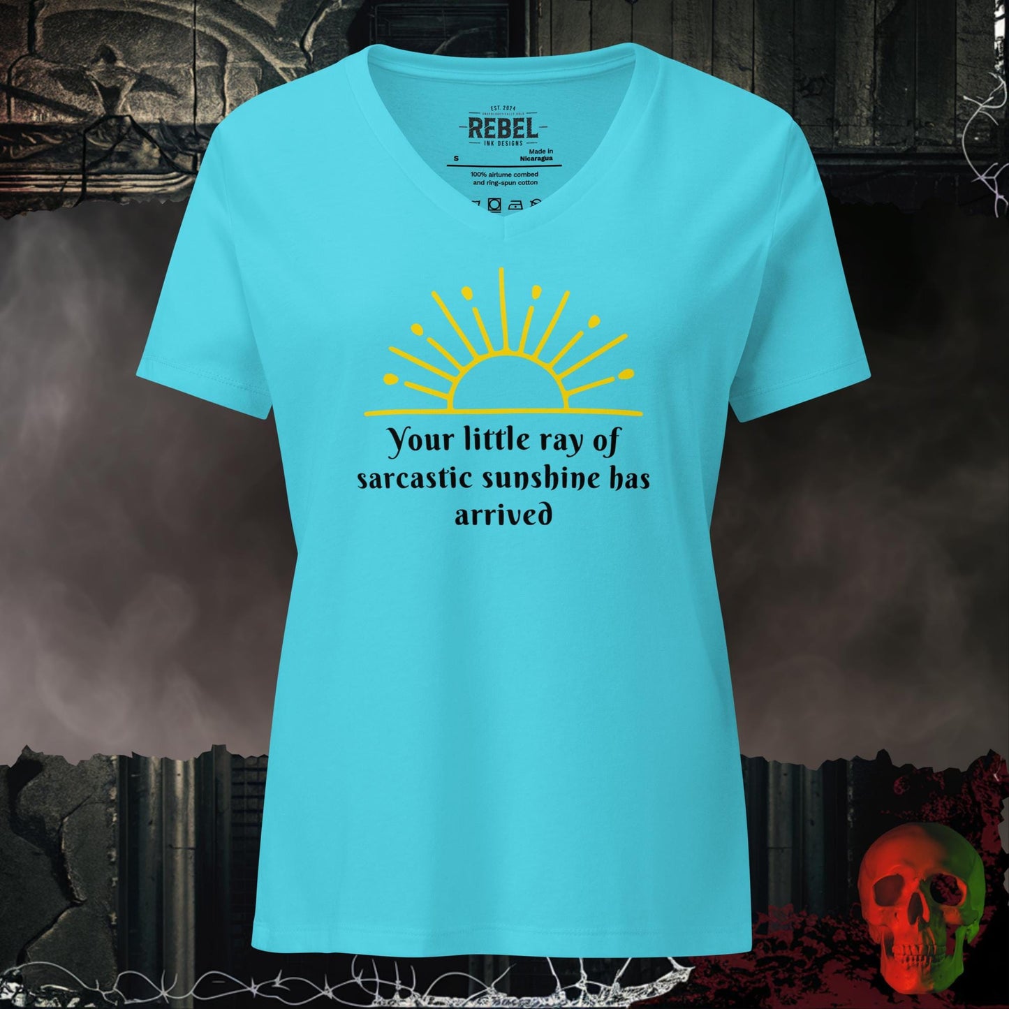 V-Neck Turquoise / S Sarcastic Sunshine Relaxed V-Neck