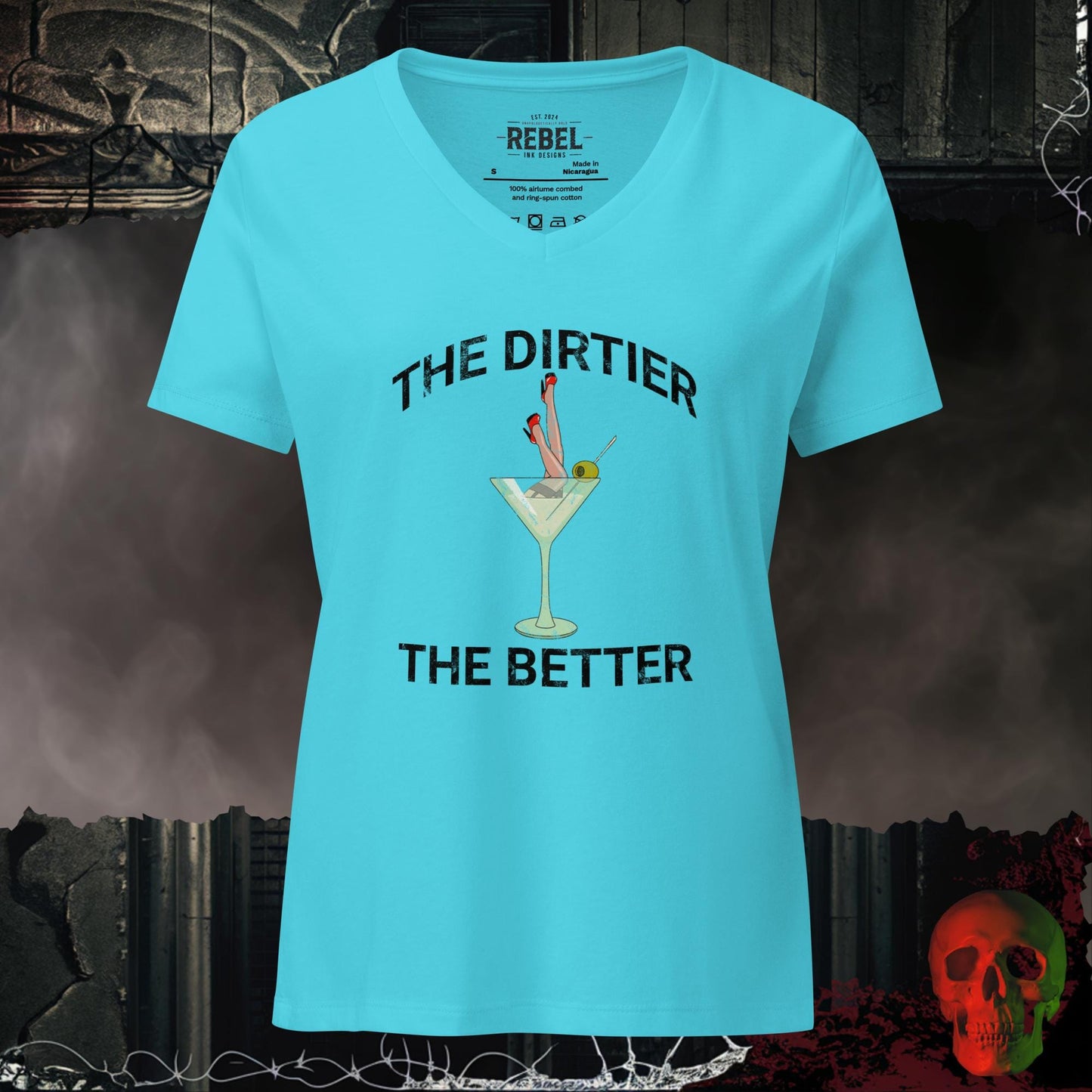 V-Neck Turquoise / S The Dirtier The Better Relaxed V-Neck