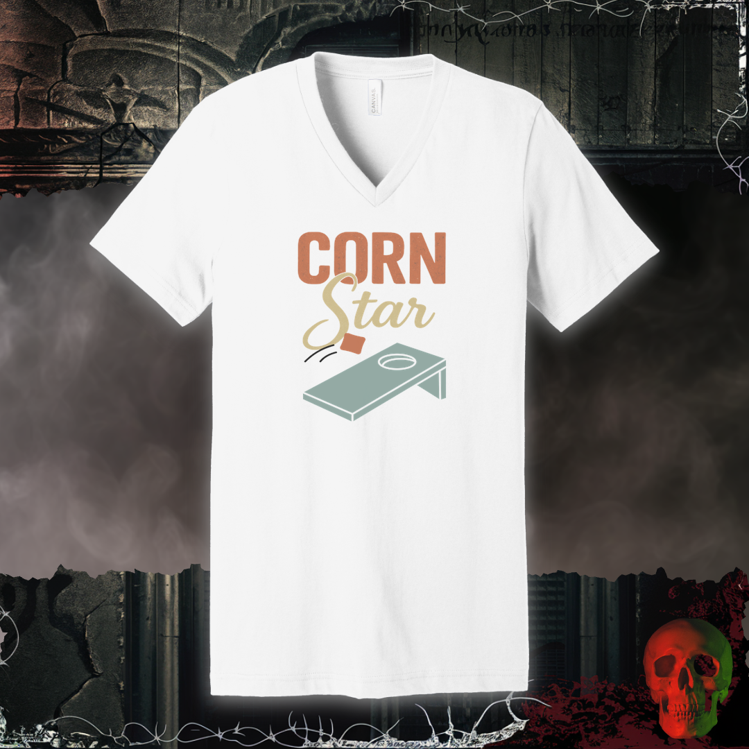 V-Neck White / S Corn Star V-Neck Tee